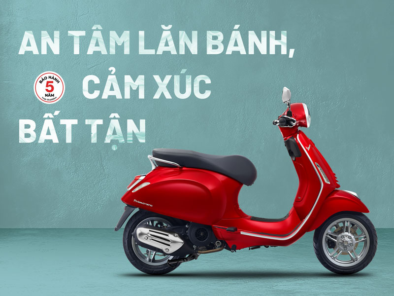 Bảo hành 5 năm Vespa Sprint & Primavera. An tâm lăn bánh, cảm xúc bất tận